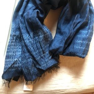 Hand loomed Eileen Fisher indigo scarf